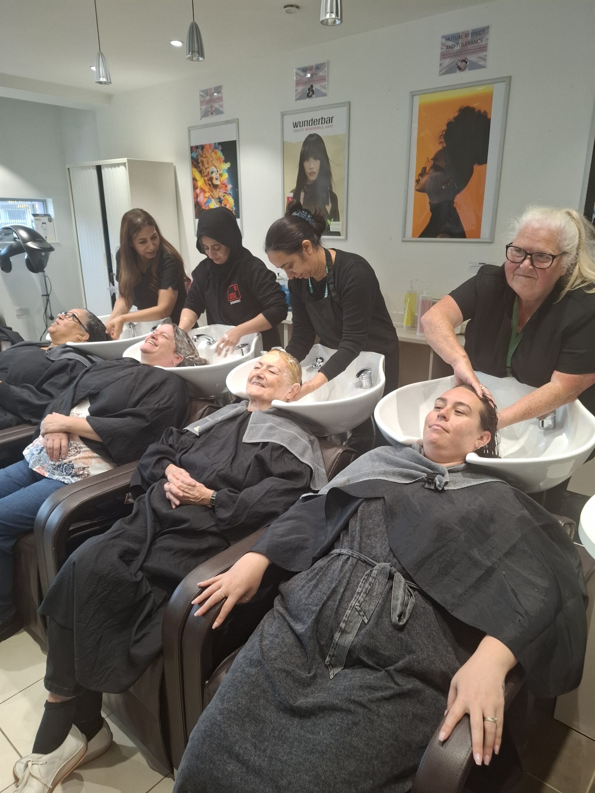 People being pampered