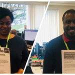 Two of the ASYE social workers, Esther Adeyemi and Patrick Mbareeba, with their certificates