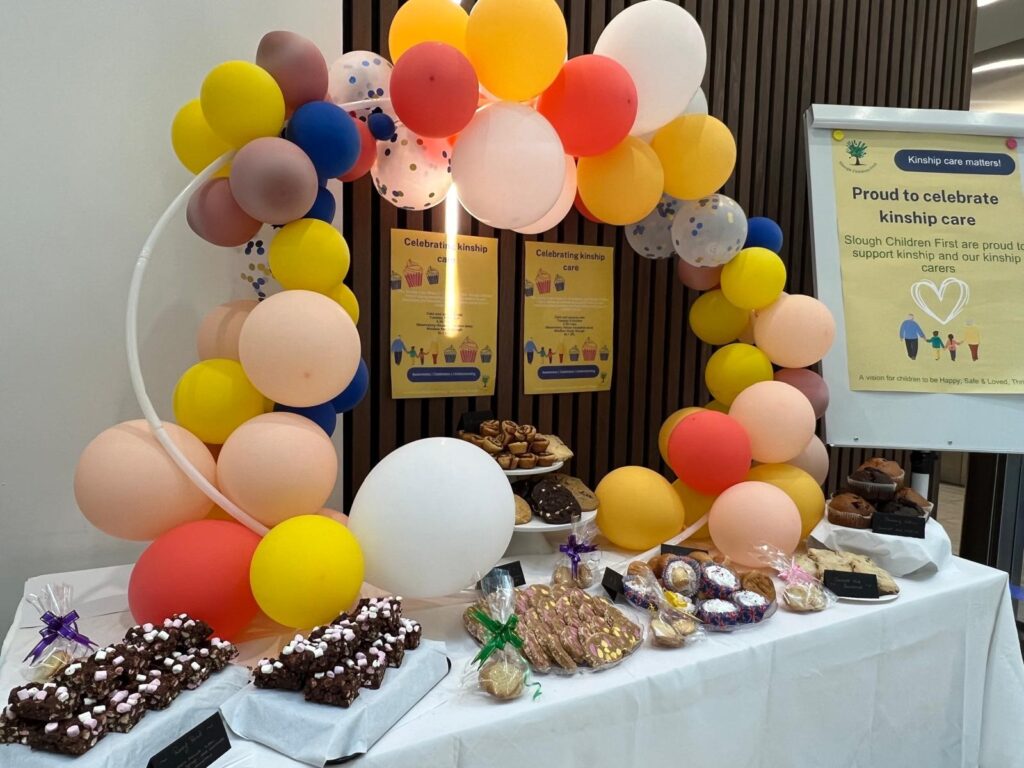 Cake and a balloon garland